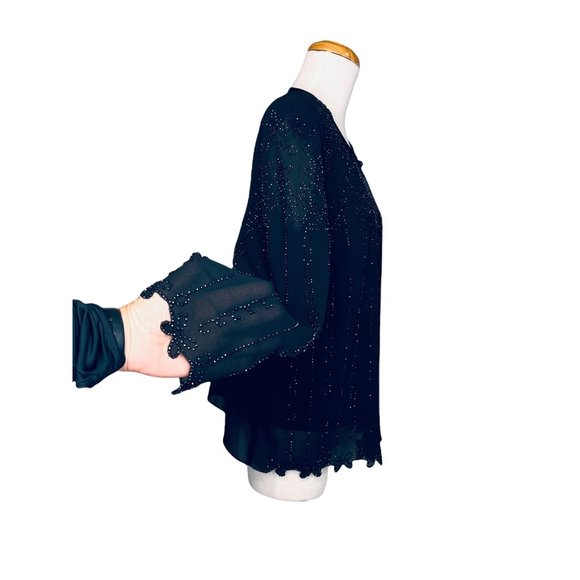 R&M Richards Vintage Formal Hand Beaded Jacket & Tank Top 2 Piece Set Sz 14 USA - Picture 5 of 12